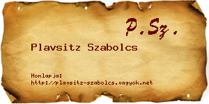 Plavsitz Szabolcs névjegykártya
